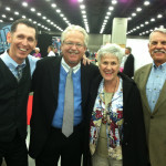 Tim and his cousins, George and Carolyn Newman, with Dennis "The Swan" Swanberg. #NQC2013